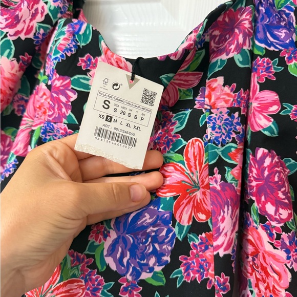 Zara Floral Mini Dress - Pink and Blue - Picture 6 of 6